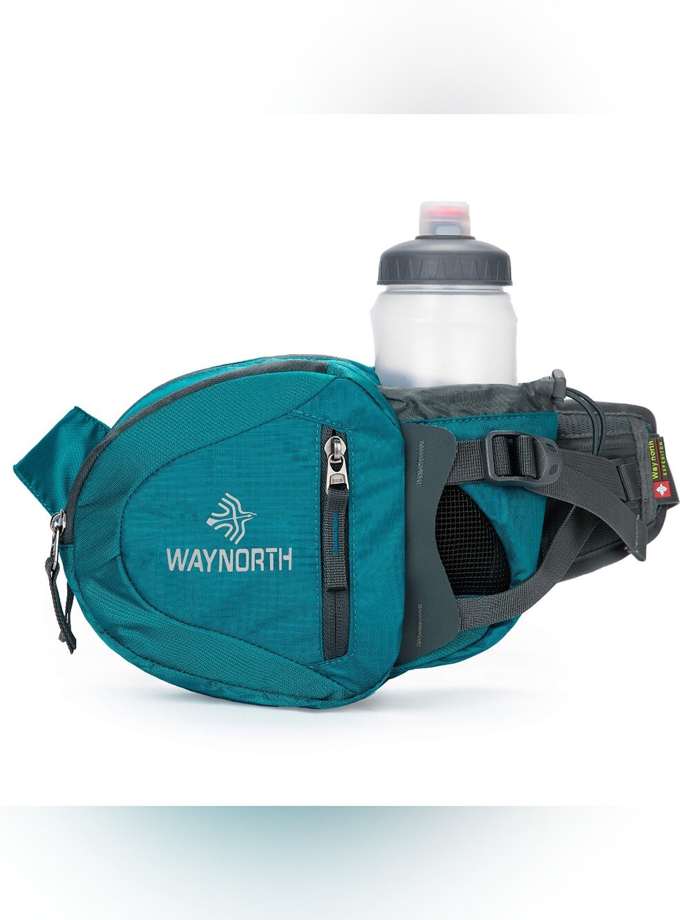 Waynorth Teal Hiking Waist Bag Fanny Pack Travel Sport With Water Bottle Holder